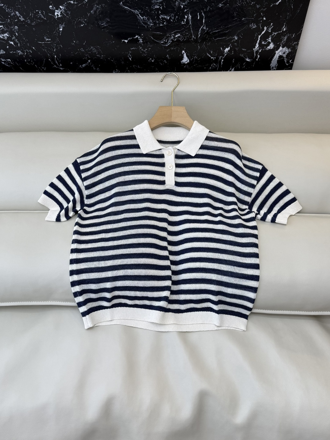NO:948401,YB0126# New knitted p striped short-sleeved sweater three colors SML, women's clothing, T-shirt,19860909YB0126#新款针织p 条纹短袖针织衫 三色 SML,女装,T-shirt,,Women's clothing