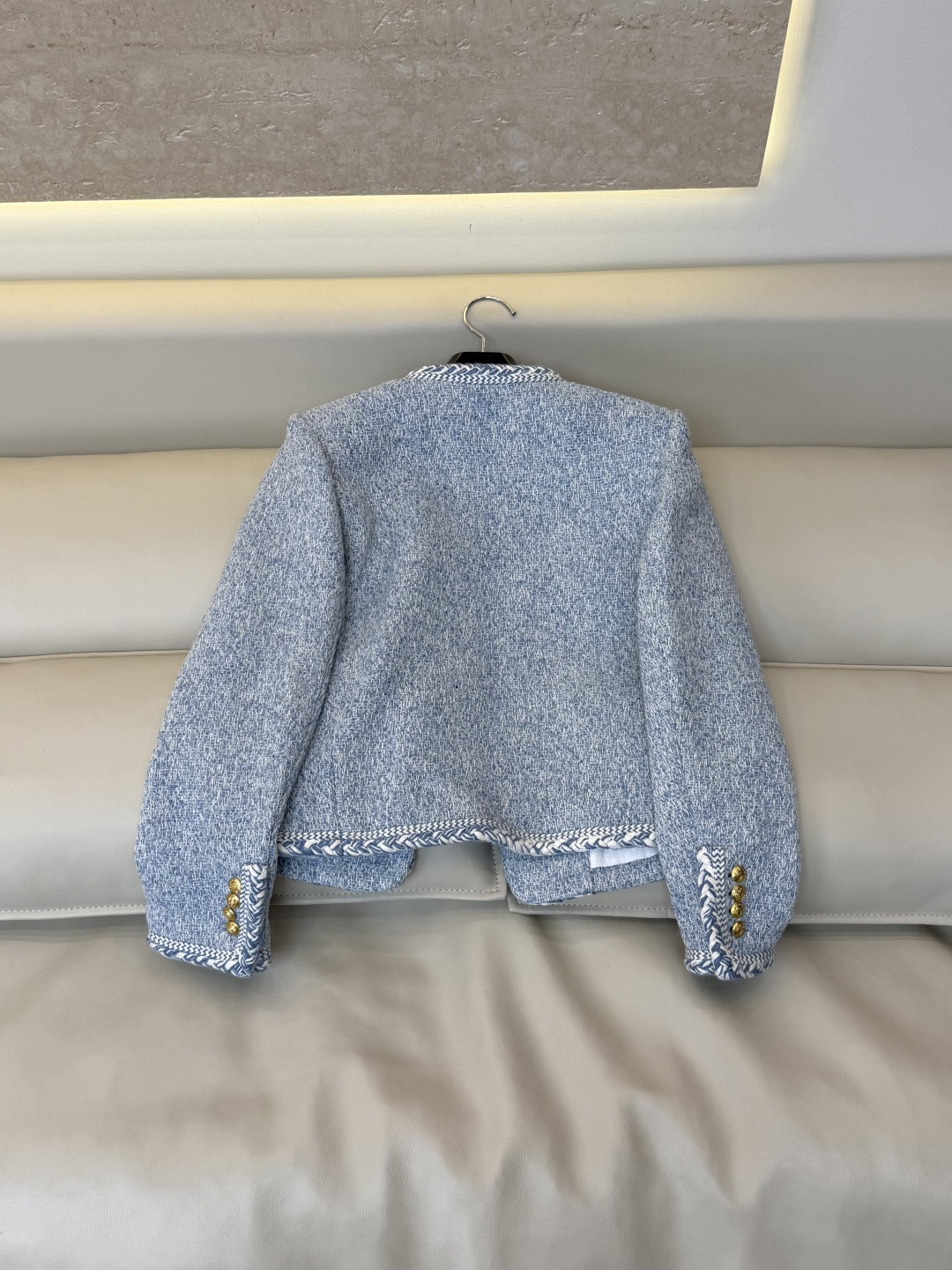 XZ0199#新款外套⚠️🌾 Celine 金扣 47% 羊毛 长袖毛呢外套 蓝色 粉色 36-42 