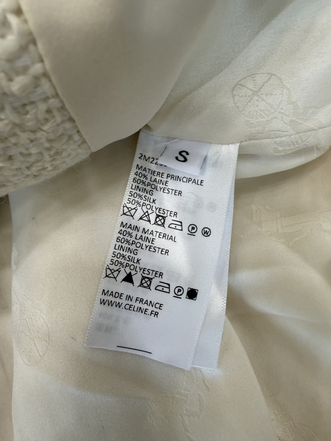XZ0195#新款外套⚠️🌾 Celine 金色扣 秋冬新款 40% 羊毛 长袖 外套 黑色 米白色 36-42