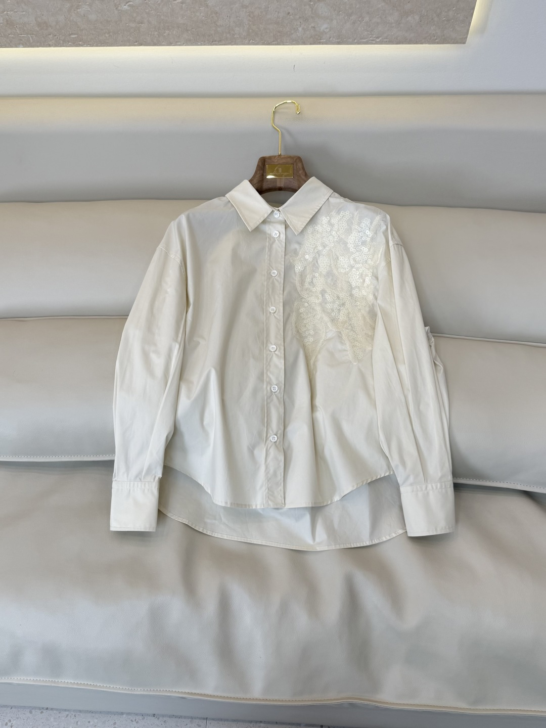 LLS024#新款衬衫⚠️🌾 BC 重工刺绣珠片花 长袖衬衫 SMLXL