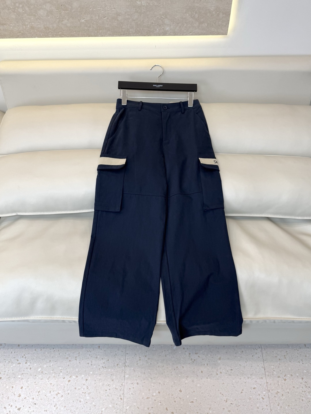 AW0135#新款裤子⚠️工厂特批‼️ YSL 字母 休闲长裤 黑色 卡其色 SML
