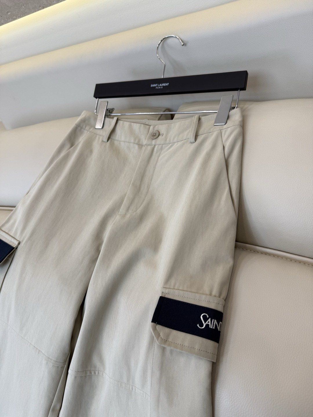 AW0135#新款裤子⚠️工厂特批‼️ YSL 字母 休闲长裤 黑色 卡其色 SML
