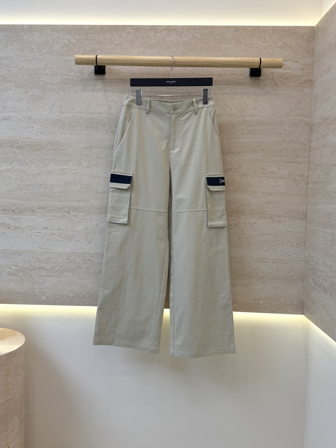 AW0135#新款裤子⚠️工厂特批‼️ YSL 字母 休闲长裤 黑色 卡其色 SML