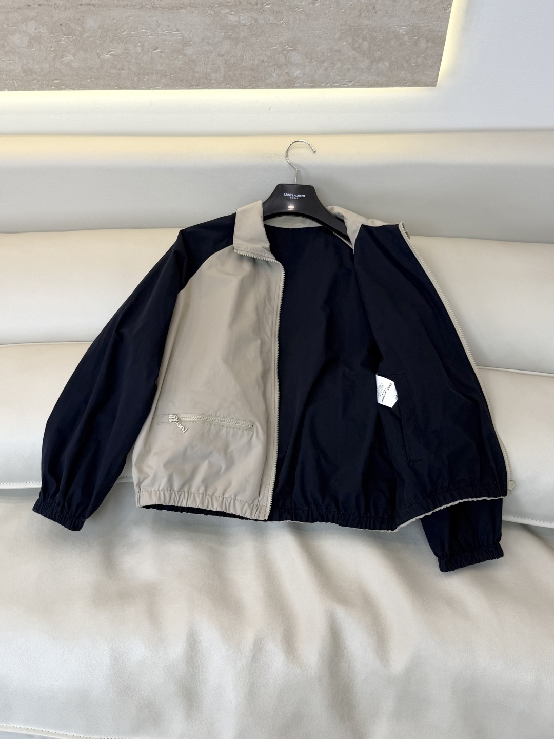AW0136#新款外套⚠️工厂特批‼️ YSL 休闲字母绣花拉链款长袖外套 SML