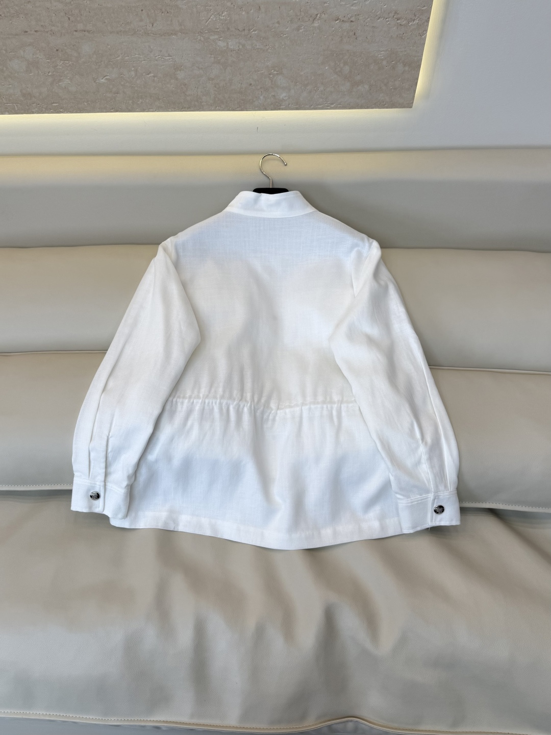 CX0244#新款外套⚠️🌾 PRADA 抽绳设计 天丝麻 外套 白色 SML