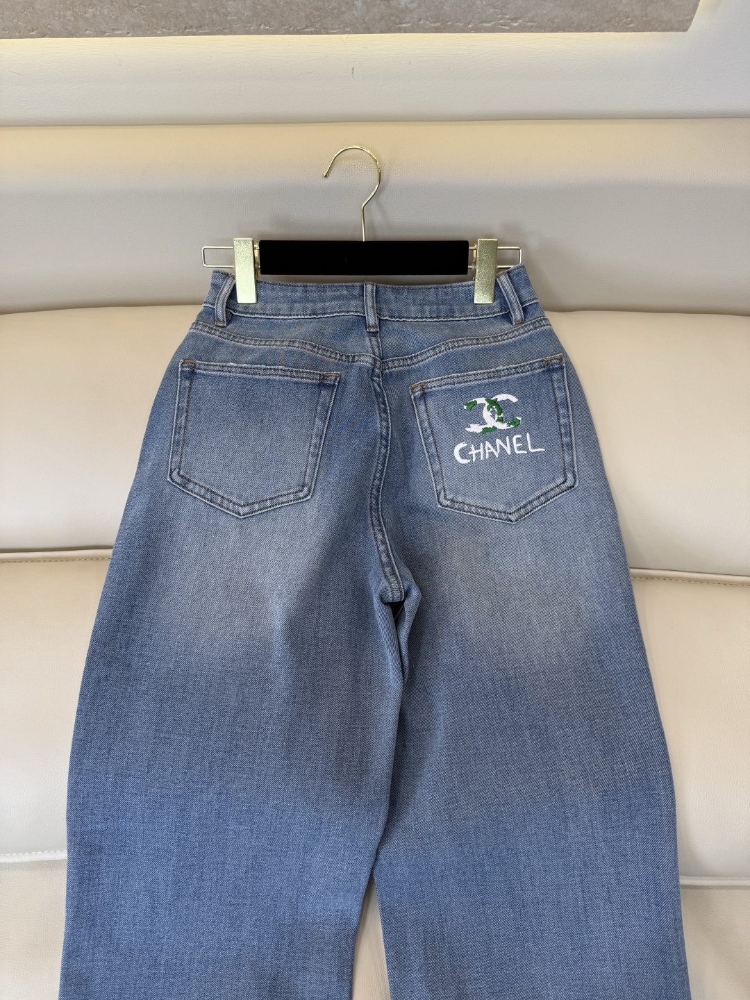 CX0252#新款牛仔裤⚠️工厂特批‼️ 小香 chanel 极简风 牛仔棉显瘦牛仔裤 浅蓝色 深蓝色 26-30码