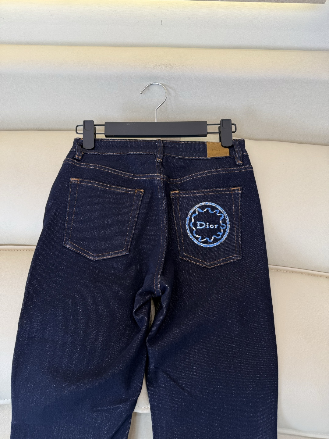 CX0250#新款牛仔裤⚠️工厂特批‼️ dior 极简风 牛仔棉显瘦牛仔裤 浅蓝色 深蓝色 26-30码