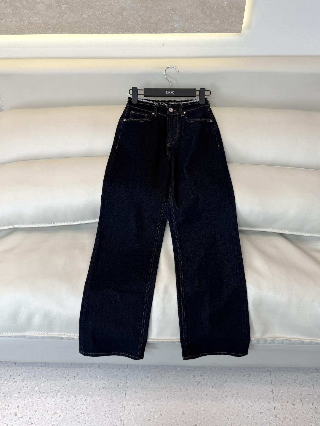 CX0251#新款牛仔裤⚠️工厂特批‼️ dior 极简风 牛仔棉显瘦牛仔裤 深蓝色 26-30码