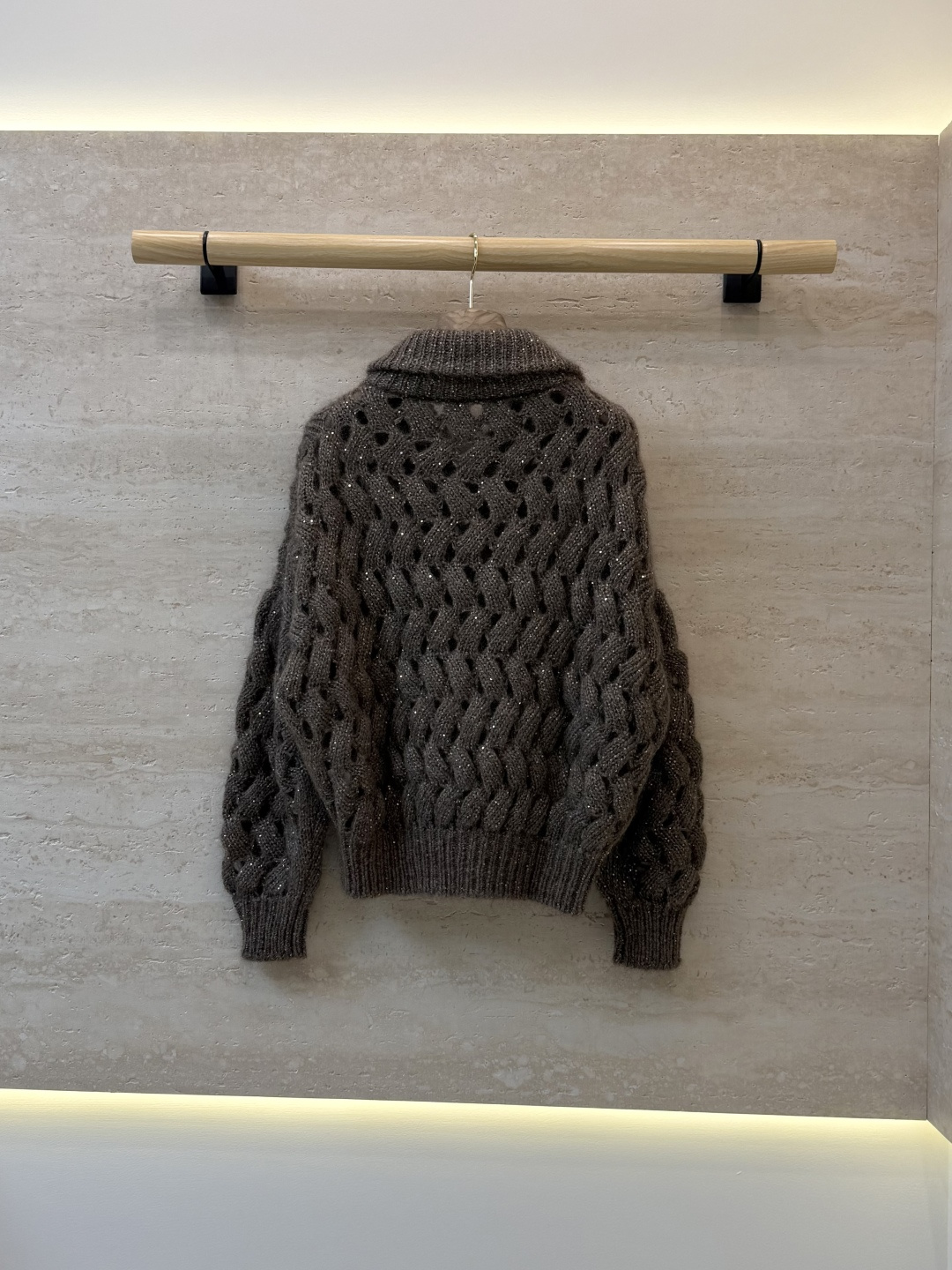 JL5623#新款毛衣⚠️🌾 BC 54% 马海毛 金线拉链外套 棕色 SML