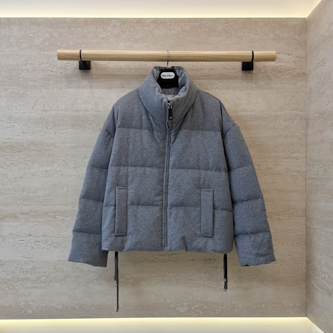 MX717#新款羽绒服🌾 max mara  原标顶级版 100% 羊绒 内充90% 鹅绒羽绒服 咖色/燕麦色/灰色 3