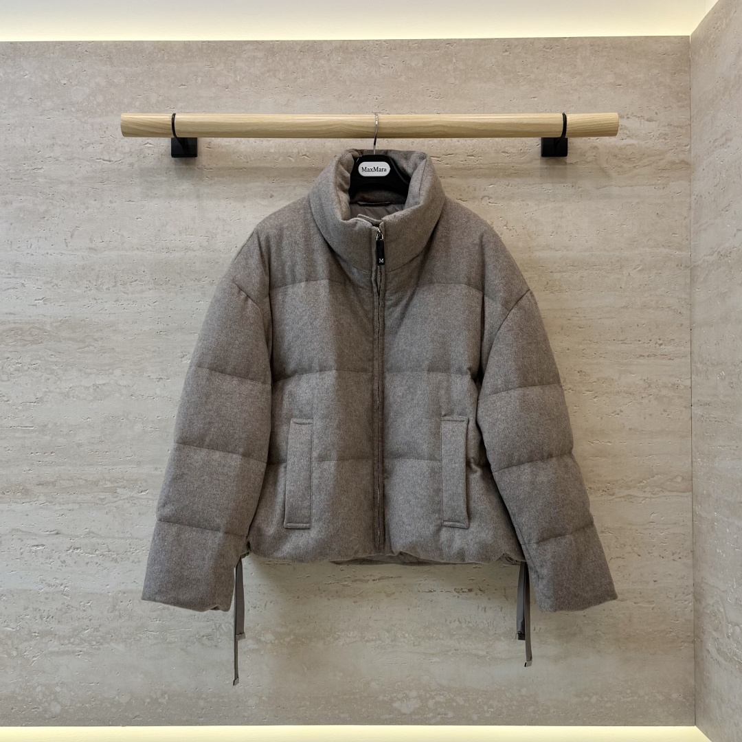 MX717#新款羽绒服🌾 max mara  原标顶级版 100% 羊绒 内充90% 鹅绒羽绒服 咖色/燕麦色/灰色 3
