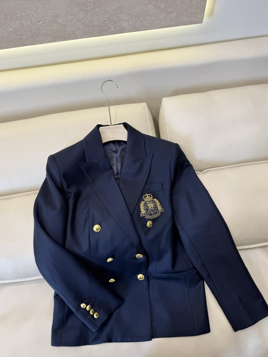 XZ0203#新款外套🌾 拉夫 Polo 学院风 30% 羊毛 西装 外套 藏青色 SMLXL