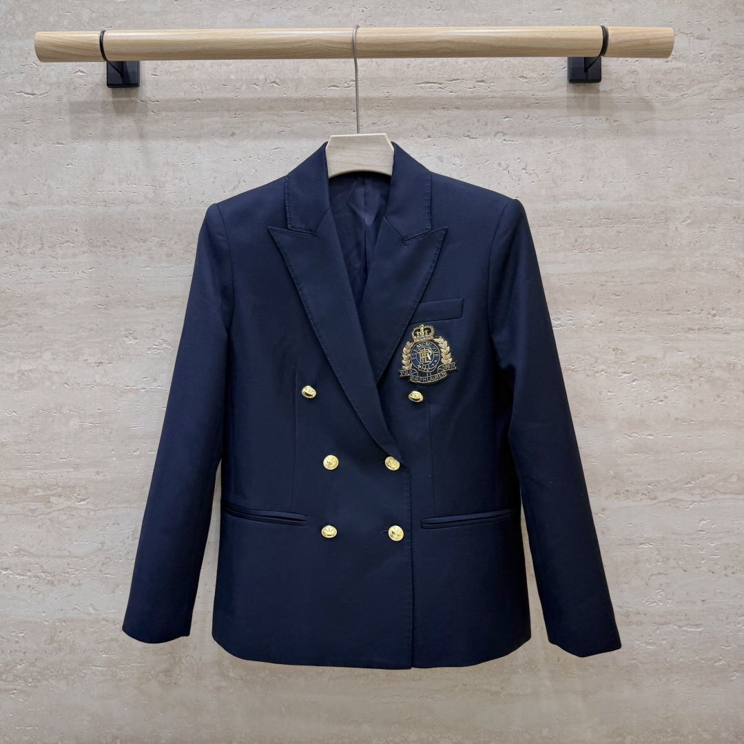 XZ0203#新款外套🌾 拉夫 Polo 学院风 30% 羊毛 西装 外套 藏青色 SMLXL