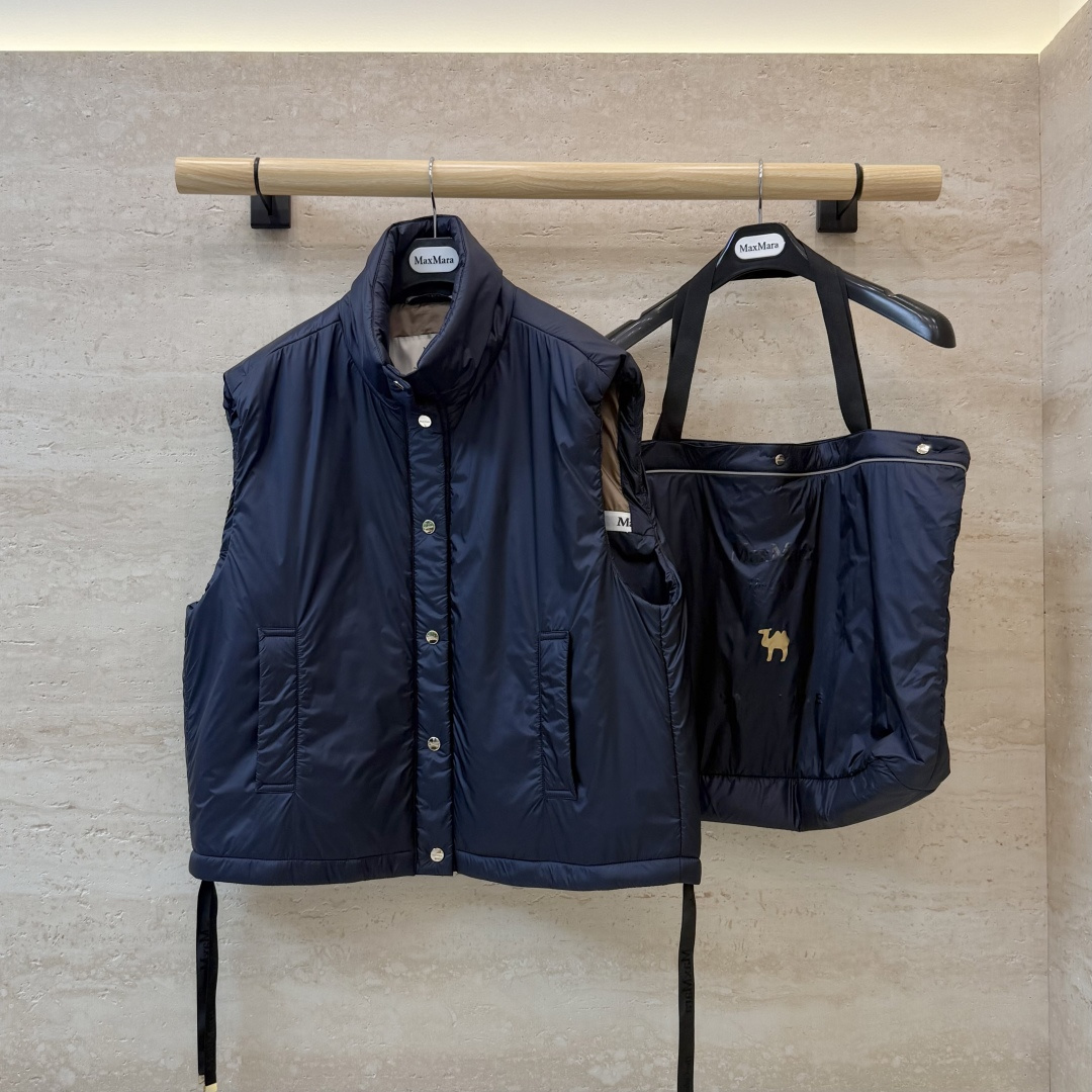 MX750#新款驼绒服🌾 Max拉链款 48% 骆驼绒 4%桑蚕丝 进口面料 骆驼绒棉服 马甲 黑色/藏青色/橄榄色 3