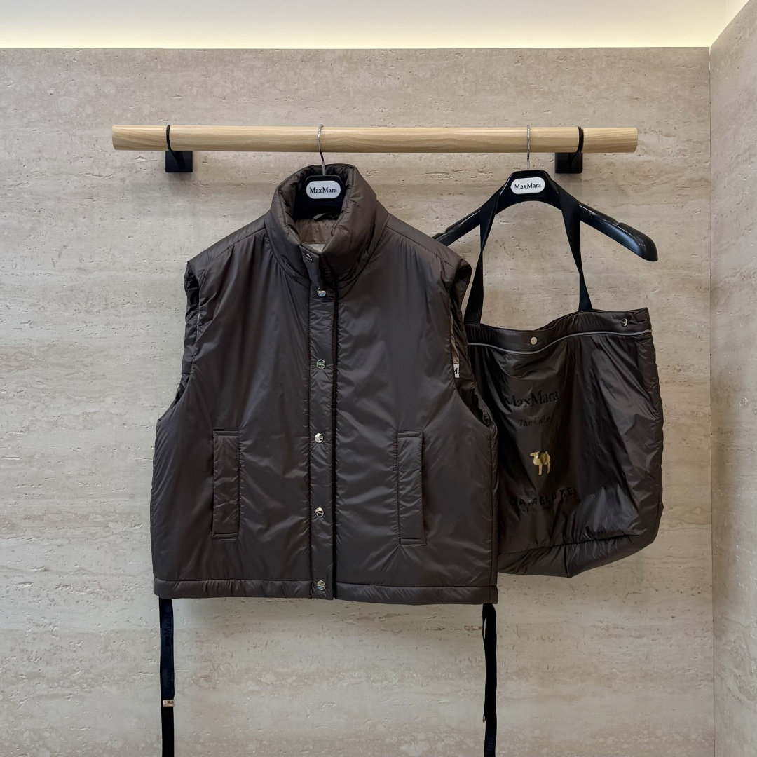 MX750#新款驼绒服🌾 Max拉链款 48% 骆驼绒 4%桑蚕丝 进口面料 骆驼绒棉服 马甲 黑色/藏青色/橄榄色 3