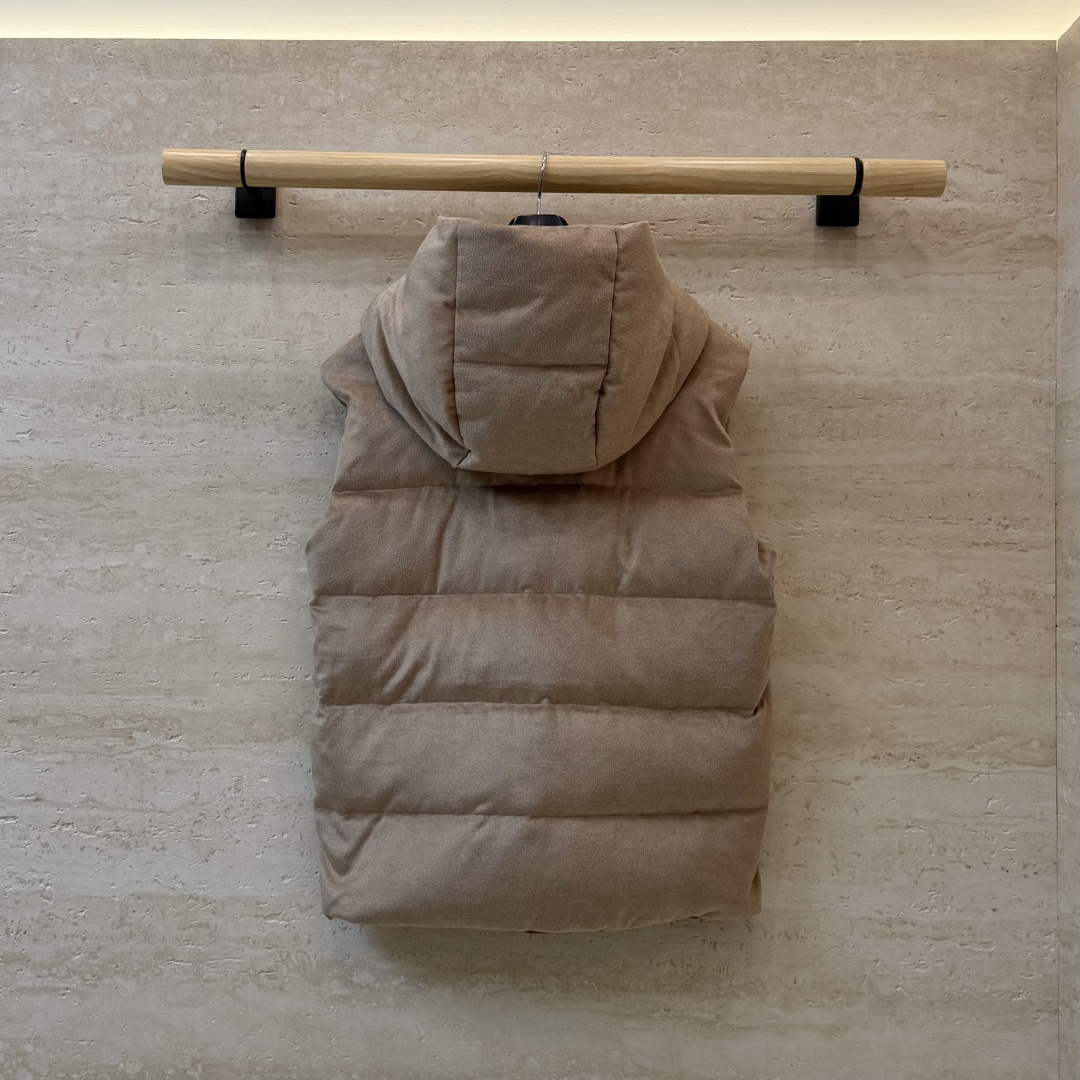 MX722#新款羽绒服🌾 Max mara 100%羊绒面料 90% 白鹅绒 两面穿马甲羽绒服 灰色 驼色 38/40/