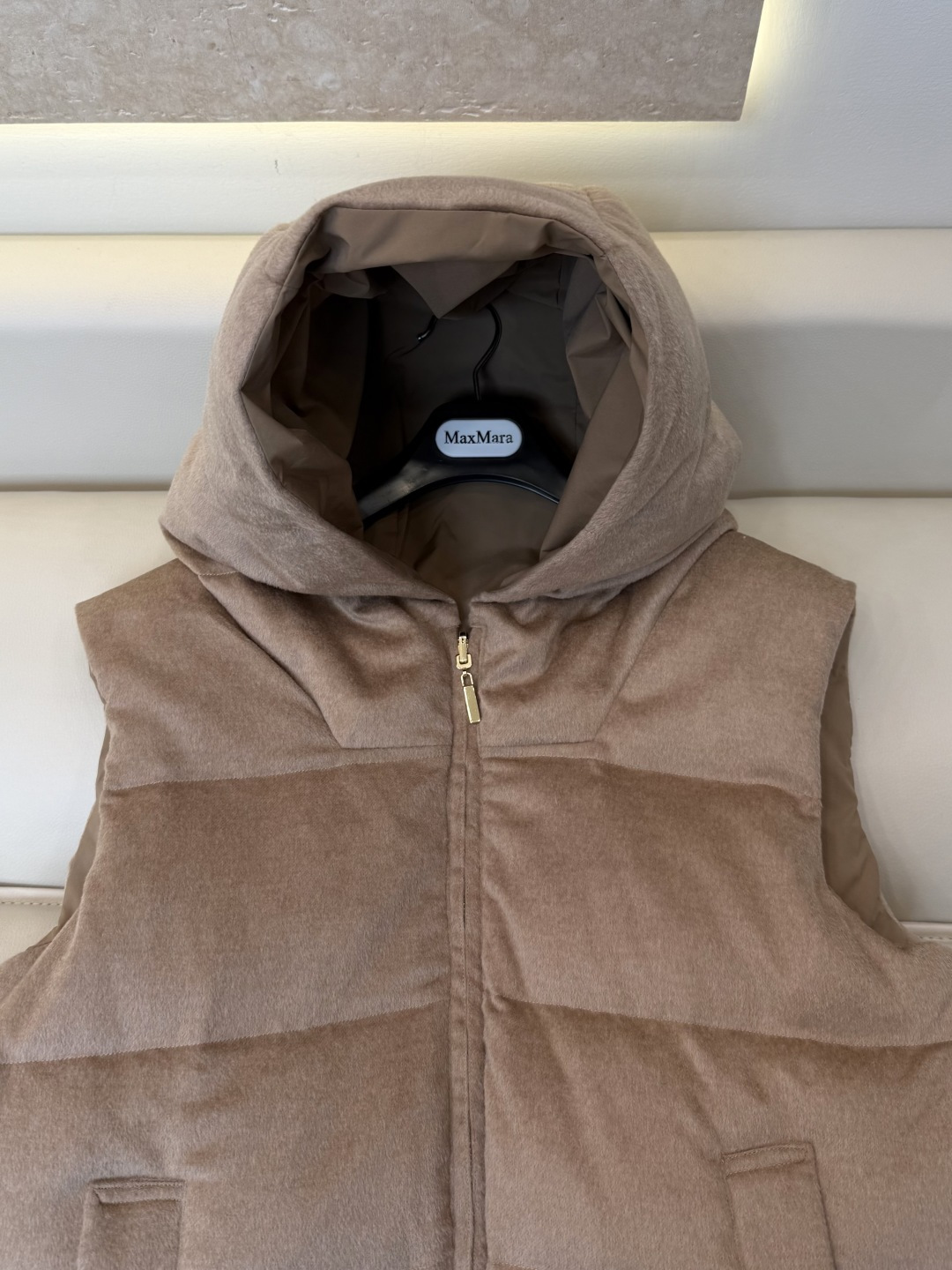 MX722#新款羽绒服🌾 Max mara 100%羊绒面料 90% 白鹅绒 两面穿马甲羽绒服 灰色 驼色 38/40/