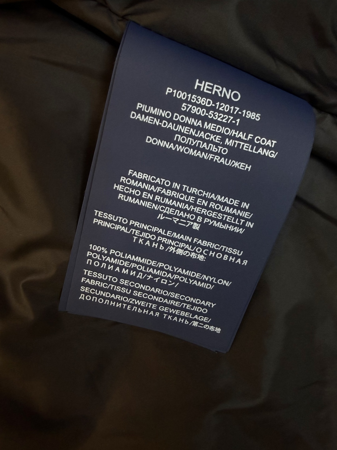 AH805#新款羽绒服🌾 Herno 保暖款 90% 白鹅绒 长款羽绒服 黑色 米白色 咖色 38-44