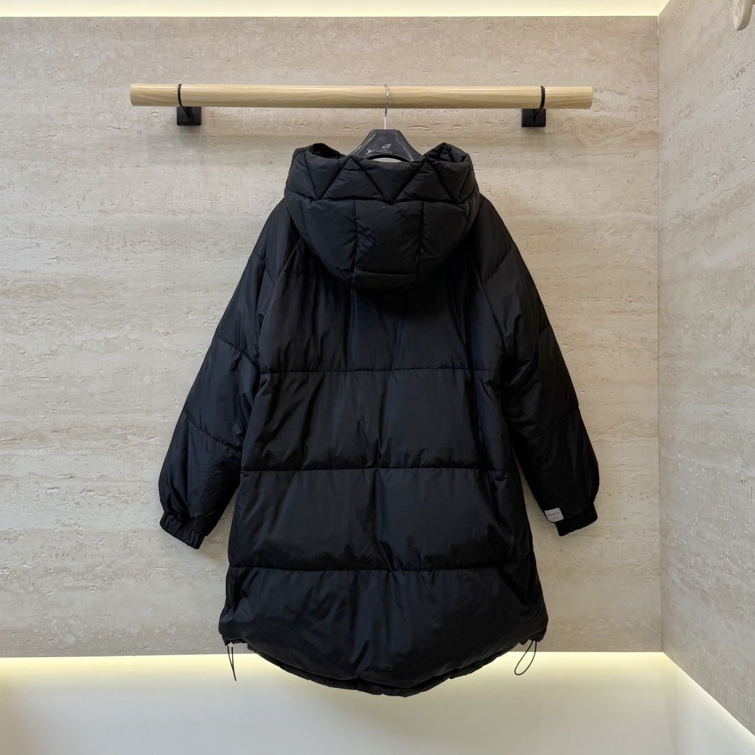AH761#新款羽绒服🌾 Max mara 拉链带帽 两面穿 90% 白鹅绒 羽绒服 黑色 咖色 38-44