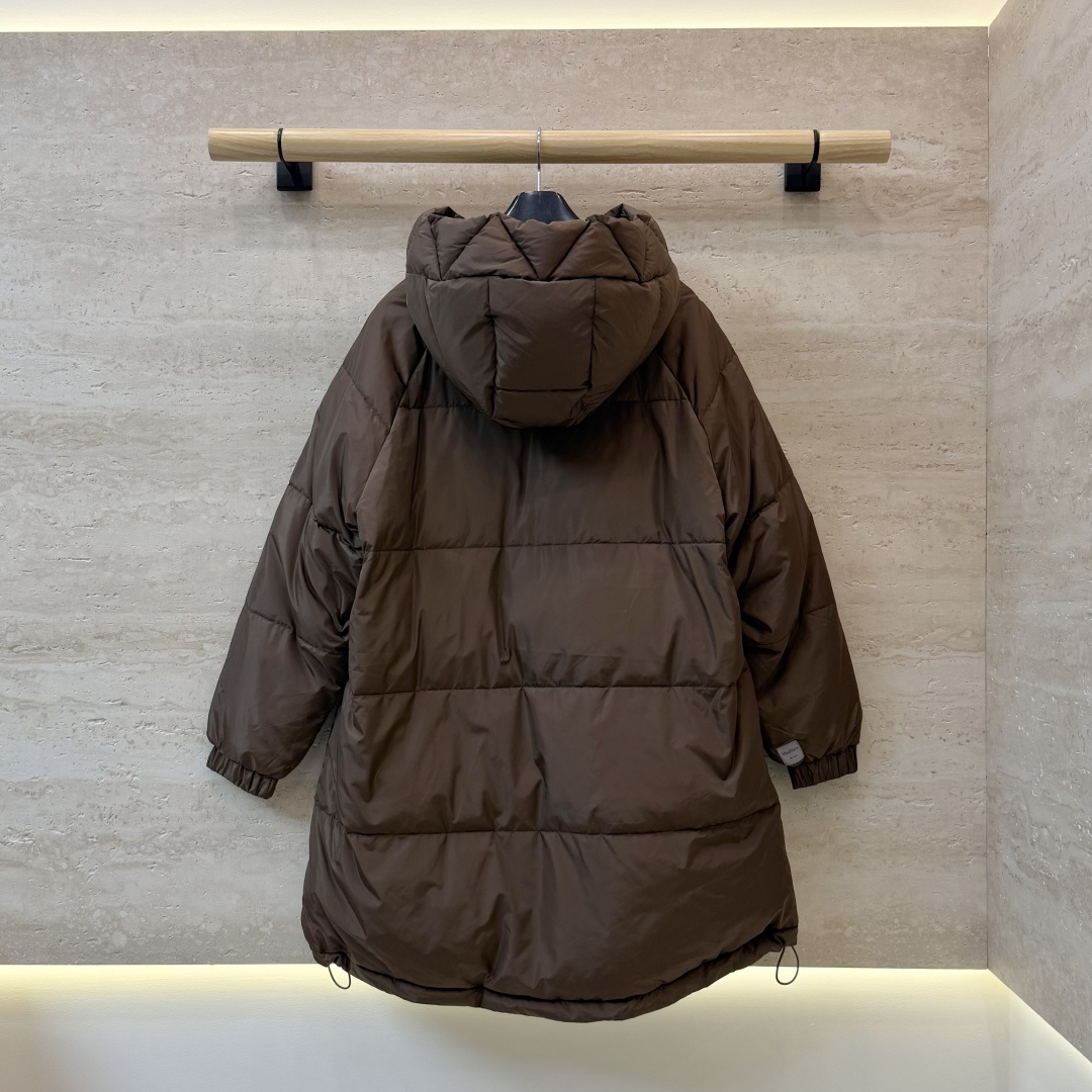 AH761#新款羽绒服🌾 Max mara 拉链带帽 两面穿 90% 白鹅绒 羽绒服 黑色 咖色 38-44
