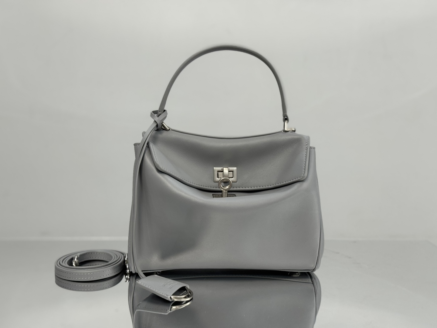 Balenciaga Style Black Leather Top Handle Bag Lookbook Reference image 1