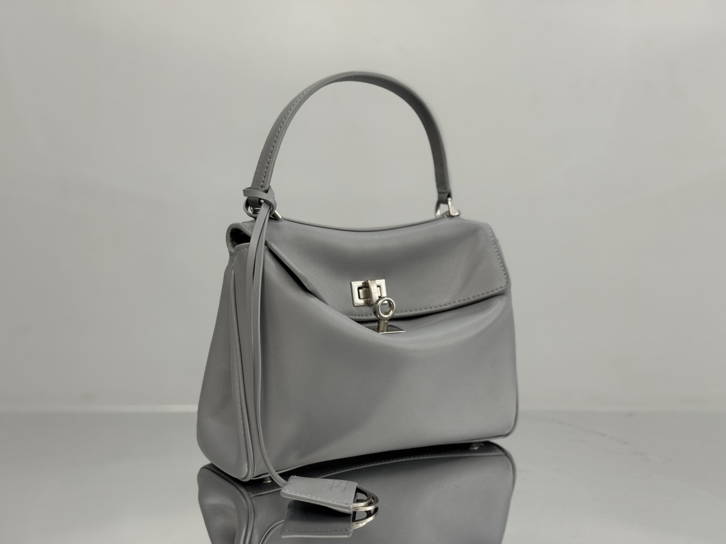 Balenciaga Style Black Leather Top Handle Bag Lookbook Reference image 2