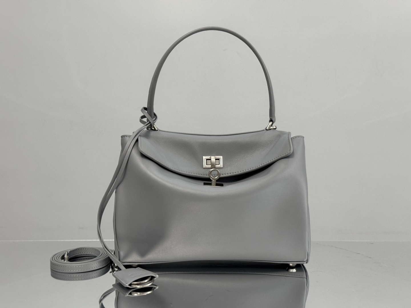 Balenciaga Style Black Leather Top Handle Bag Lookbook Reference image 1