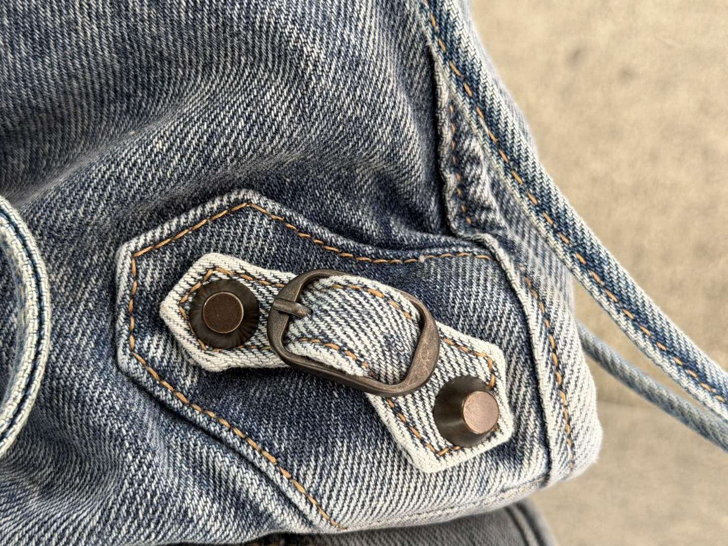 Balenciaga Style Black Denim Shoulder Bag style reference detail image 6 from source 776302