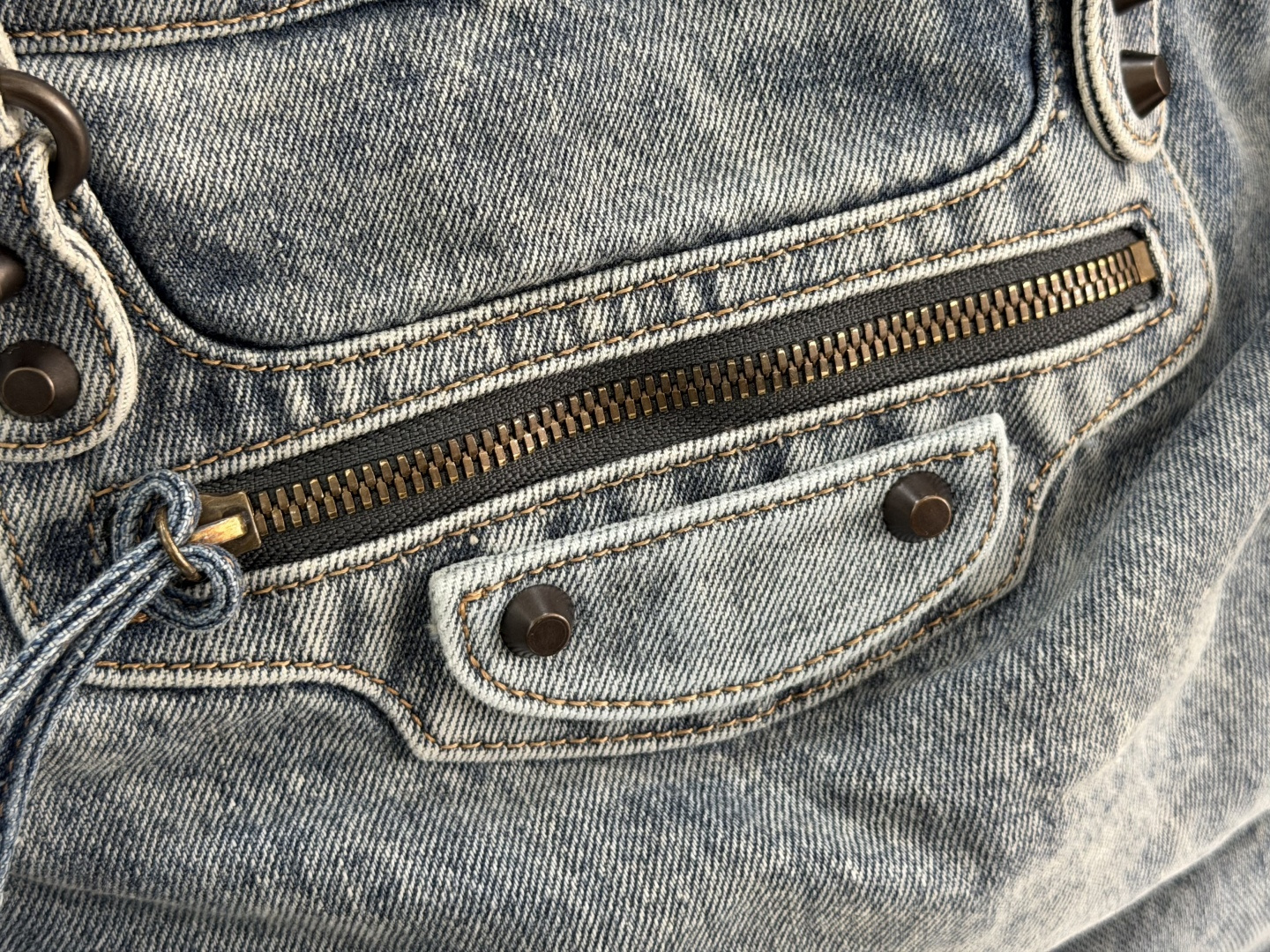 Balenciaga Style Black Denim Shoulder Bag style reference detail image 8 from source 776303