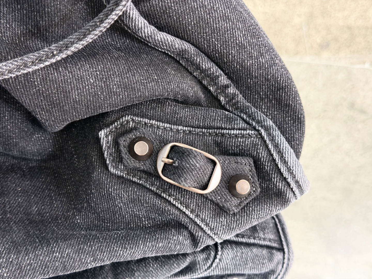 Balenciaga Style Black Denim Shoulder Bag style reference detail image 6 from source 776304