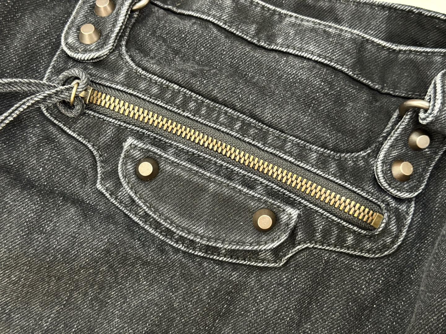 Balenciaga Style Black Denim Shoulder Bag style reference detail image 5 from source 776304