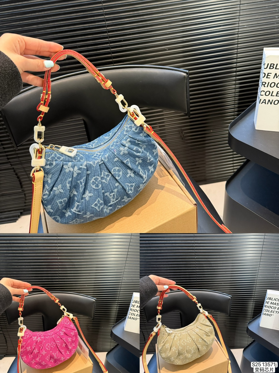 P263 Comes With A Foldable Airplane Case | Lv Denim Underarm Bag With Transcoding Chip And Leather | Can Be Worn On One Shoulder Or Crossbody | It’s Really Casual, The Fabric Is Soft And Casual, And It’s Easier To Match. | The Color Is Not So Artificial, The Washed Denim Is Very Natural, I Really Fell In Love With It At First Sight. | Even Though It’s Small, It Has Plenty Of Capacity | Size: 22 14 Item No. 13571