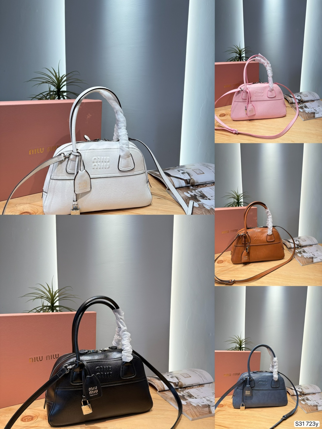 P308 Miu Miu Vivant Pink Handbag With Box | Miu Miu Vivant Series Pink Handbag, Made Of Soft Calfskin, With Delicate Touch And Perfect Texture. Retro Shell Bag Shape + Embossed Logo, Highly Recognizable Equipped With A Detachable Shoulder Strap, It Can Be Carried As A Hand-held Cross-body Bag And Can Be Easily Carried On A Daily Basis Or On A Date. The Cherry Blossom Pink Is Gentle And White, And Paired With Light-colored Clothing, It Can Create A Perfect Atmosphere. The Mini Size Is Lightweight And Practical, And Is The Perfect Choice For Sweet Girl Style And Rich Girl Style Outfits | Size 32 20 Item No. 723