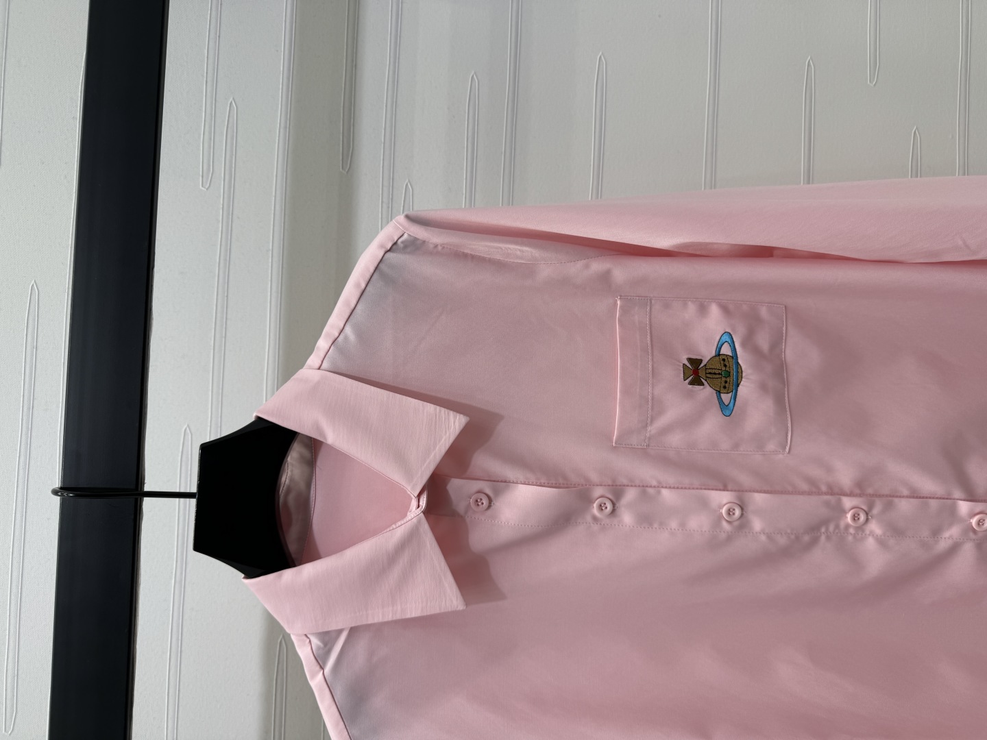 High Quality Women’s Clothes: Embroidered Saturn Long Sleeve Shirt in Pink Color - 图片 2