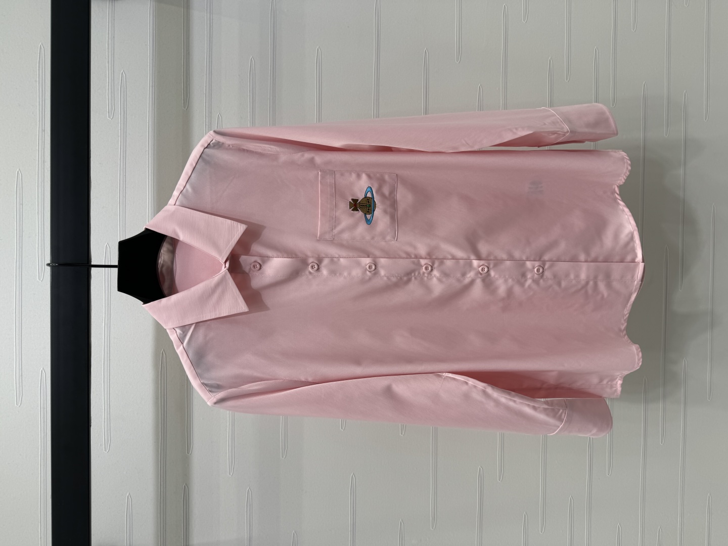 High Quality Women’s Clothes: Embroidered Saturn Long Sleeve Shirt in Pink Color
