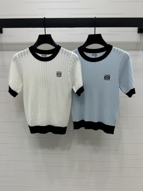 Loewe Lace-Trimmed Knit Short-Sleeve Top - Elegant & Comfortable 1 Loewe Lace-Trimmed Knit Short-Sleeve Top - Elegant & Comfortable