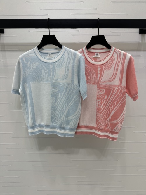 Hermes Women's Knitted Short Sleeve Top - Spring/Summer 2025 Collection 1 Hermes Women's Knitted Short Sleeve Top - Spring/Summer 2025 Collection