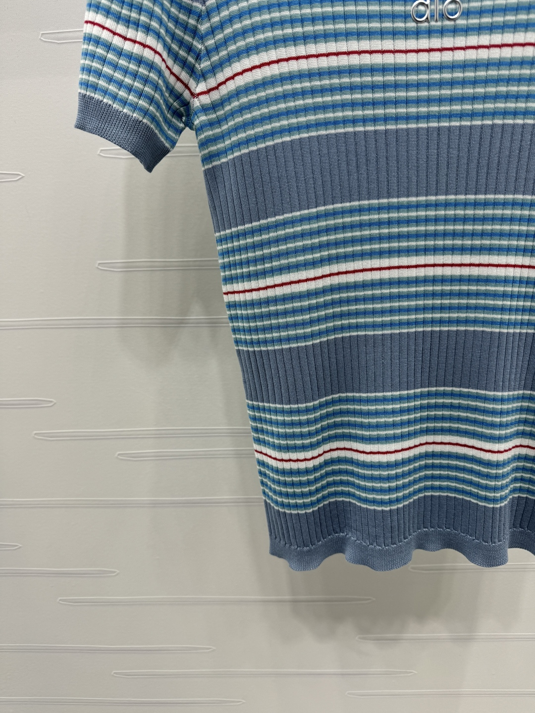 High Quality Women’s Clothes: Striped Knit Short Sleeve Cotton Tops - 图片 5