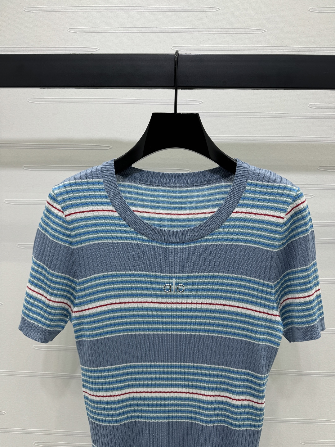 High Quality Women’s Clothes: Striped Knit Short Sleeve Cotton Tops - 图片 4