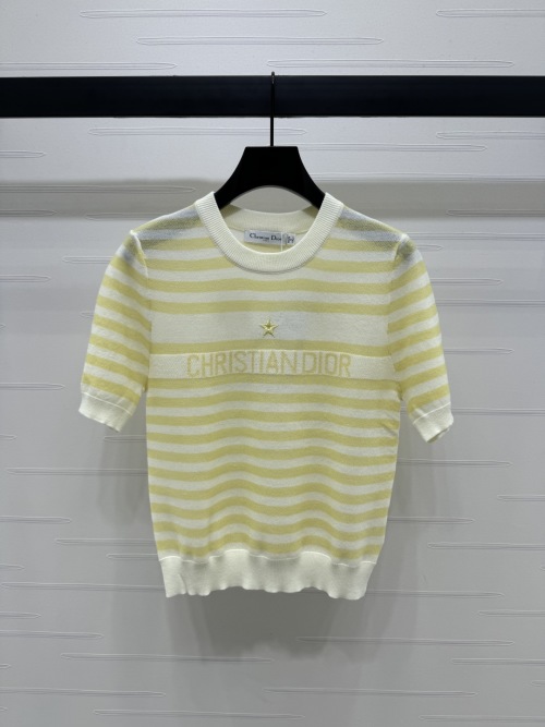 Dior Striped Knit Short Sleeve Top - Spring/Summer 2025 Collection