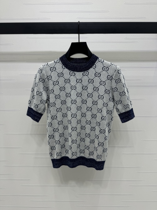 Gucci Jacquard Knit Short Sleeve Top - Elegant & Comfortable 1 Gucci Jacquard Knit Short Sleeve Top - Elegant & Comfortable