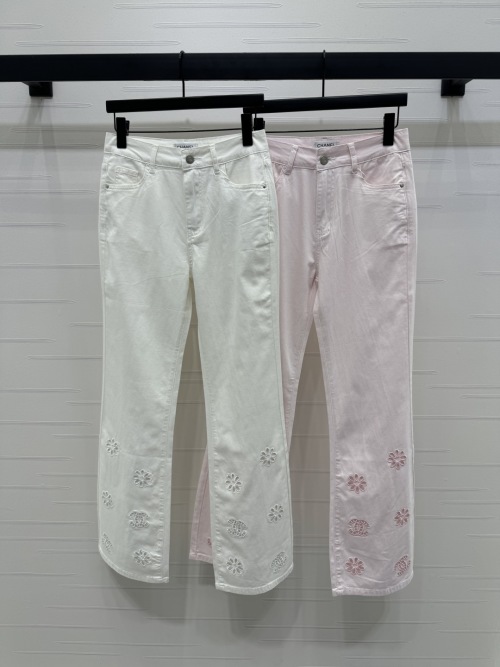 Chanel Embroidered Logo Denim Jeans, Spring/Summer 2025 Collection 1 Chanel Embroidered Logo Denim Jeans, Spring/Summer 2025 Collection