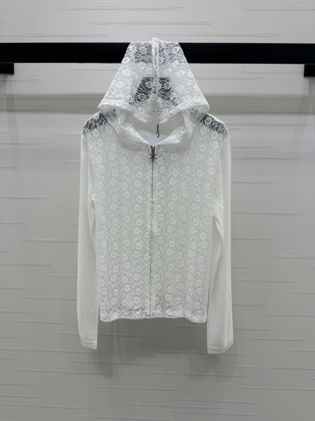 Celine 2025 Spring/Summer Lace Zip-Up Hoodie - Elegant & Fashionable