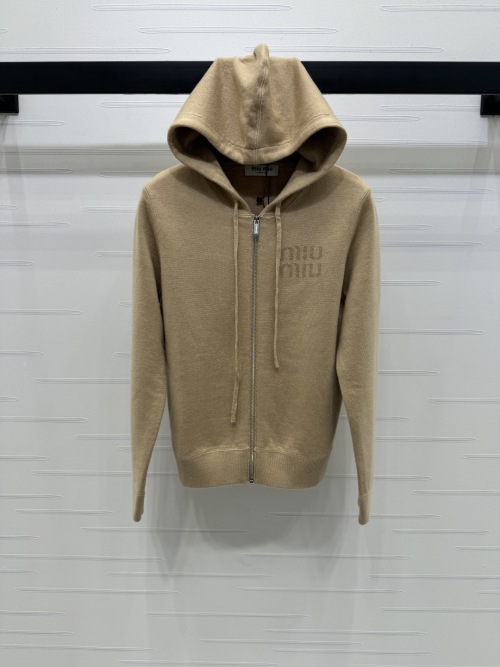 Miu Miu Wool Blend Knit Hoodie - Fall/Winter Collection 1 Miu Miu Wool Blend Knit Hoodie - Fall/Winter Collection