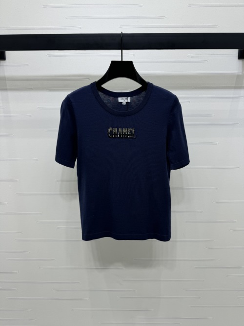 Chanel 2025 Pre-Fall Beaded Logo Knit Tee - Luxury and Comfort Combined 1 Chanel 2025 Pre-Fall Beaded Logo Knit Tee - Luxury and Comfort Combined