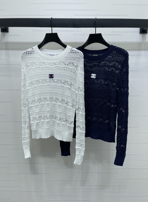 Chanel Women's Knit Long Sleeve Top - Elegant and Comfortable Wool Sweater 1 Chanel Women's Knit Long Sleeve Top - Elegant and Comfortable Wool Sweater