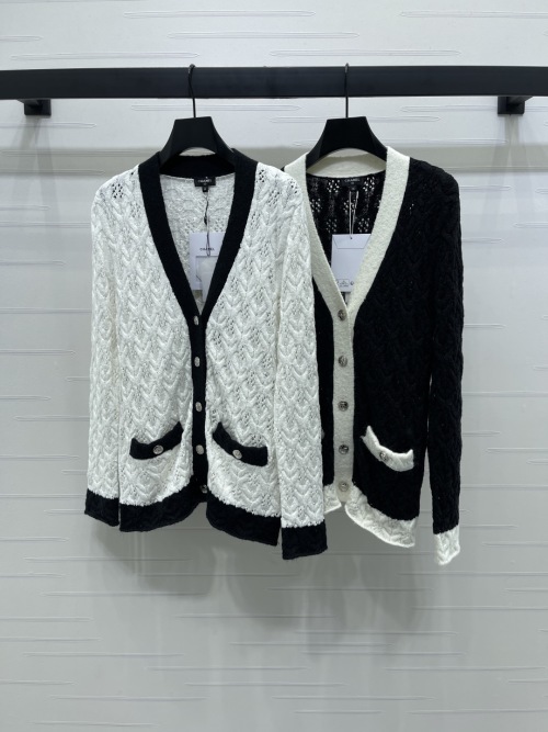 Chanel 2025 Knit Cardigan Wool Blend Contrast Trim, Designer Style 1 Chanel 2025 Knit Cardigan Wool Blend Contrast Trim, Designer Style