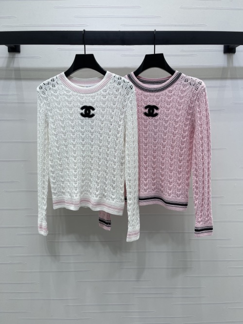 Chanel Knitted Long Sleeve Top with Embroidered Logo - Early Autumn 2025 1 Chanel Knitted Long Sleeve Top with Embroidered Logo - Early Autumn 2025