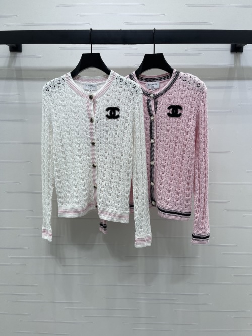 Chanel 2025 Early Autumn Series Round Neck Hollow Knit Long Sleeve Cardigan 1 Chanel 2025 Early Autumn Series Round Neck Hollow Knit Long Sleeve Cardigan