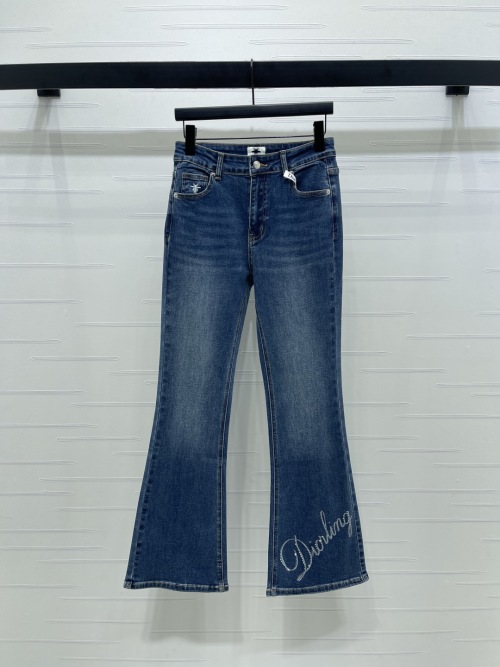 Dior 2025 Early Autumn High-Waisted Flare Jeans with Rhinestone Logo 1 Dior 2025 Early Autumn High-Waisted Flare Jeans with Rhinestone Logo